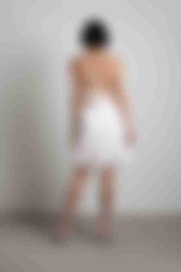 All The Right Reasons Crochet Bust Skater Mini Dress - Off White