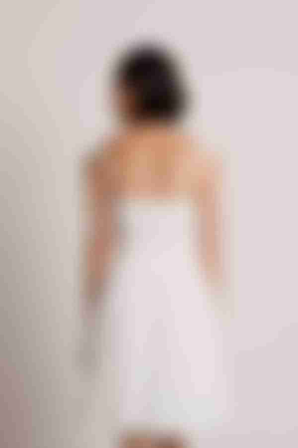 Guessing Game Ruffle Smocked Mini Dress - Off White