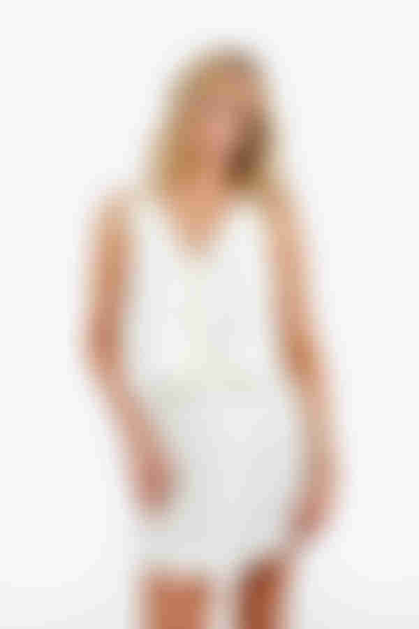 Lorelei Button Up A-line Mini Dress - Off white