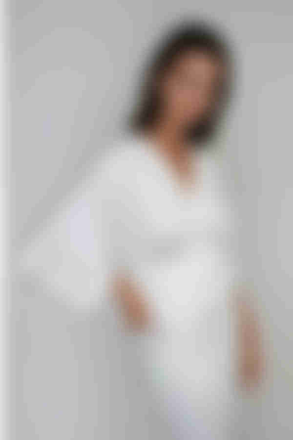 Still So Soft Kimono Slit Midi Dress - Off White