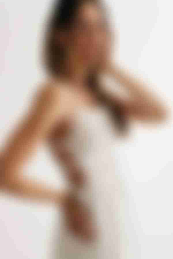 Think Of Me Off White Ruched Maxi Dress