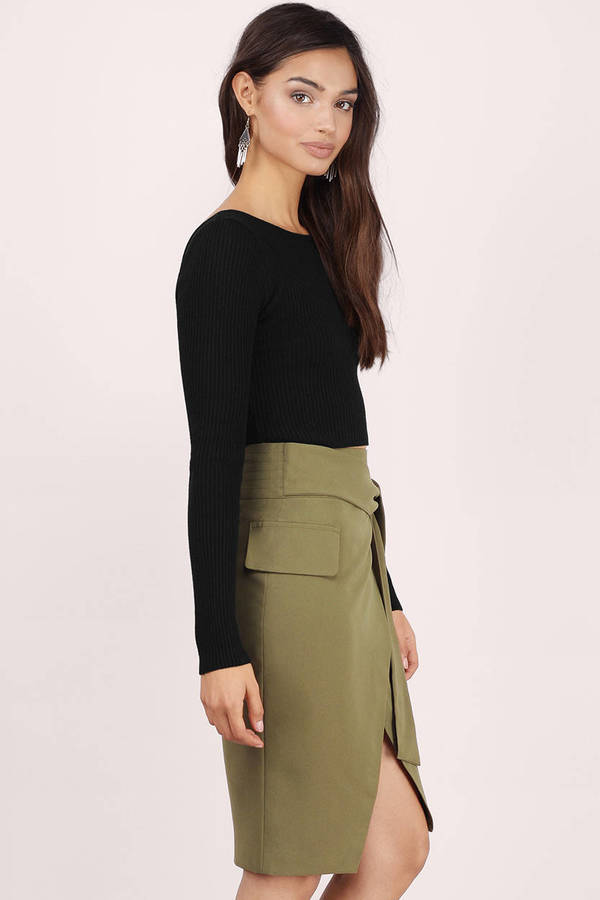 Sexy Olive Skirt - green Skirt - Tiered Skirt - Olive Skirt