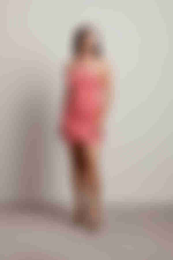 Incredibly Nice Stripe Halter Mini Dress - Patterns on pink base