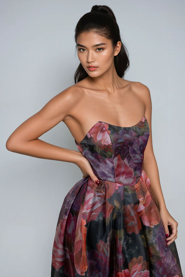 Soft Armor Corset Bubble Maxi Dress - Pink Combo