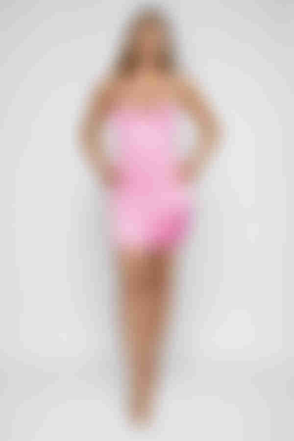 Sweetly Yours Embroidered Satin Mini Dress - Pink