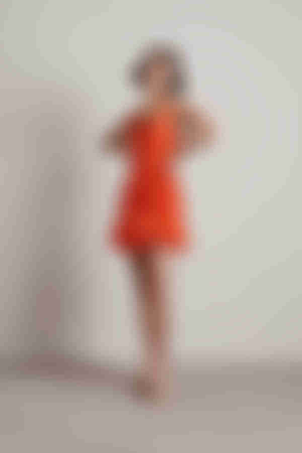 Hard To Leave Ruched Satin Mini Dress - Red