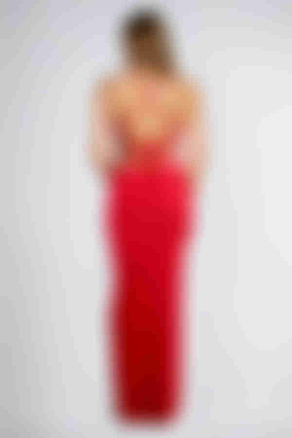 Hot Desire Halter Cutout Maxi Dress - Red