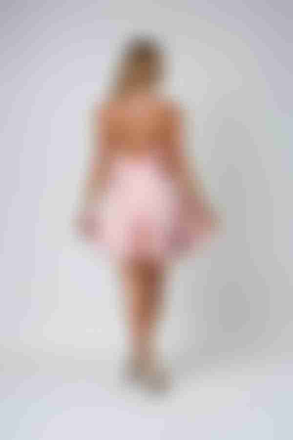 Lorena Cross Back Skater Mini Dress - Rose