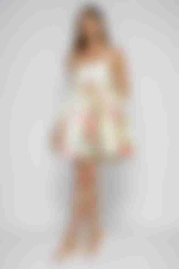 Floral Daydream Babydoll Satin Mini Dress - Sage Pink