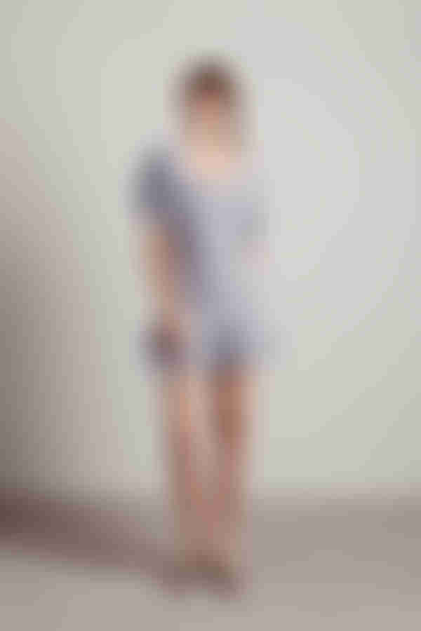 Almost Love Smocked Tiered Mini Dress - Silver