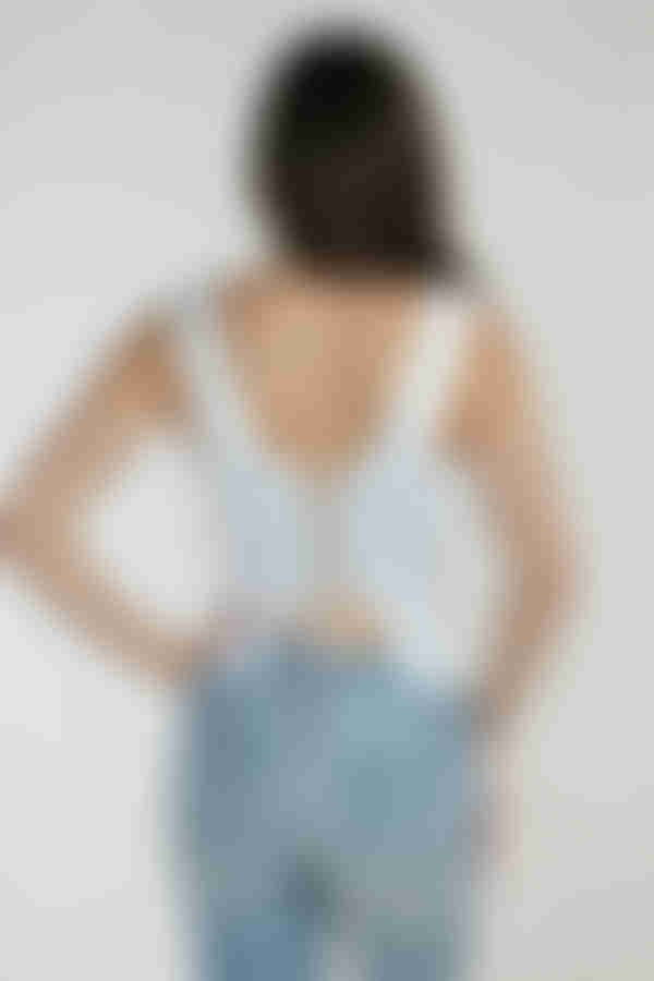 Infinite Charm Satin Corset Top - Sky