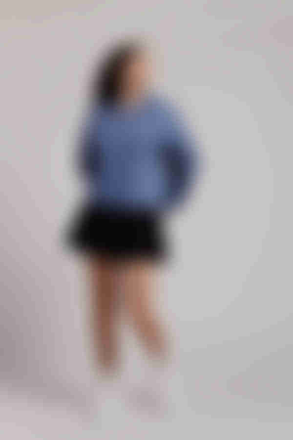 Come Thru And Chill Oversized Sweatshirt - Slate Blue