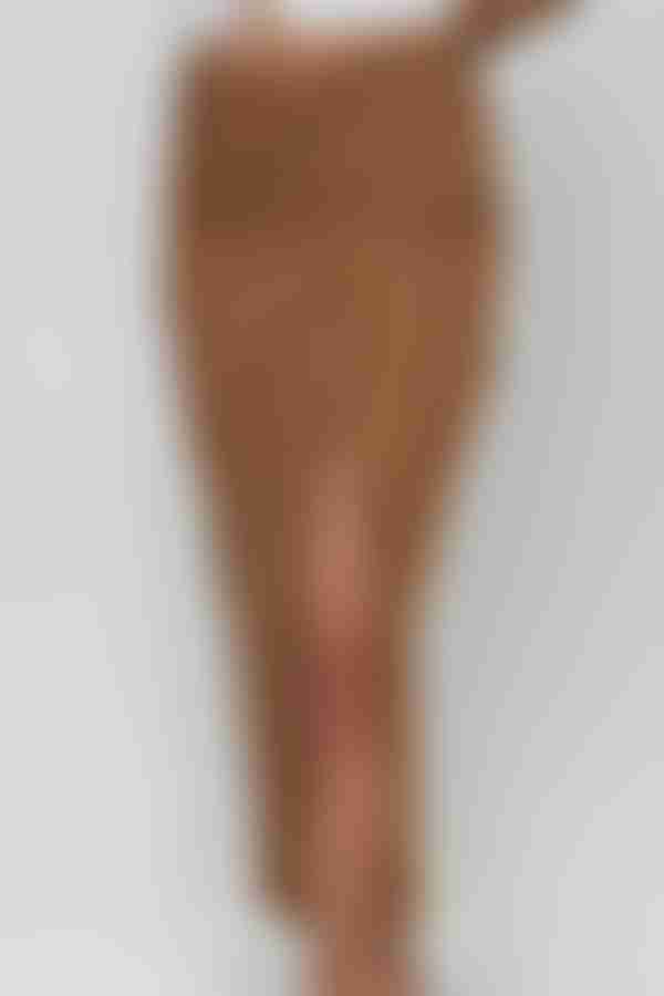 Drift Charm Mesh Midi Skirt - Taupe