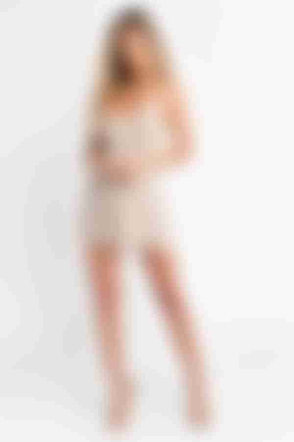 Harper Sequin Romper - Toast