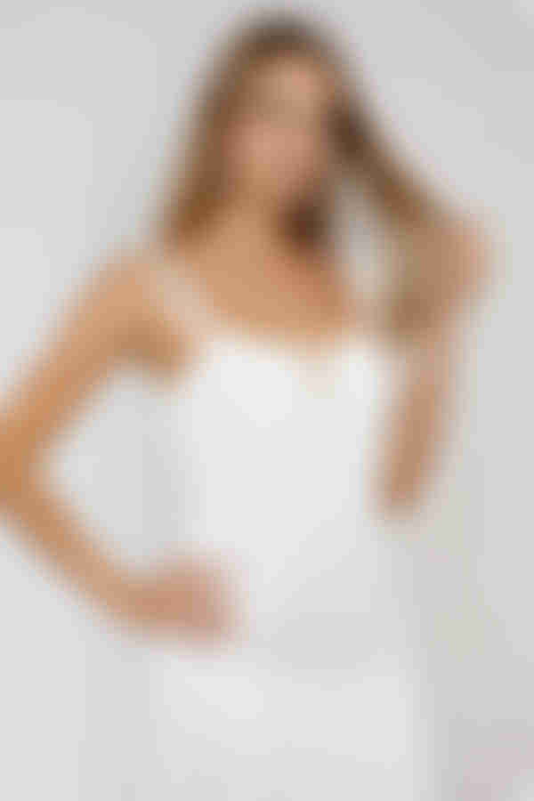 Beyond Classy Eyelet High-Low Maxi Dress - White