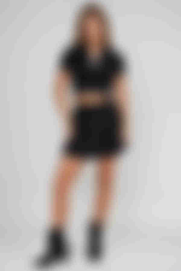 Play It Sweet Collared Crop Top - White/Black