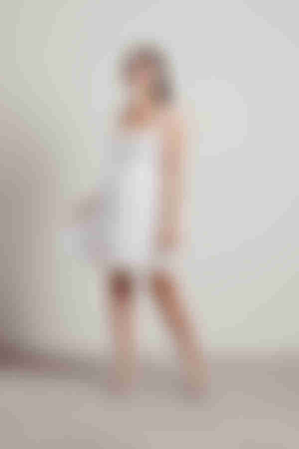 Dime Piece Smocked Square Neck Mini Dress - White