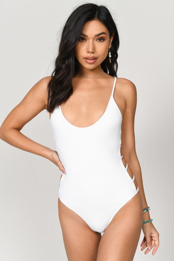Reduced Women's One Piece Bodysuit Sequin Snake Print Beachwear Hollow Out  Swimwear Sets Summer Fashion Cozy Outfits for Girls Strappy Bathing Suit  Female Leisure White 4 