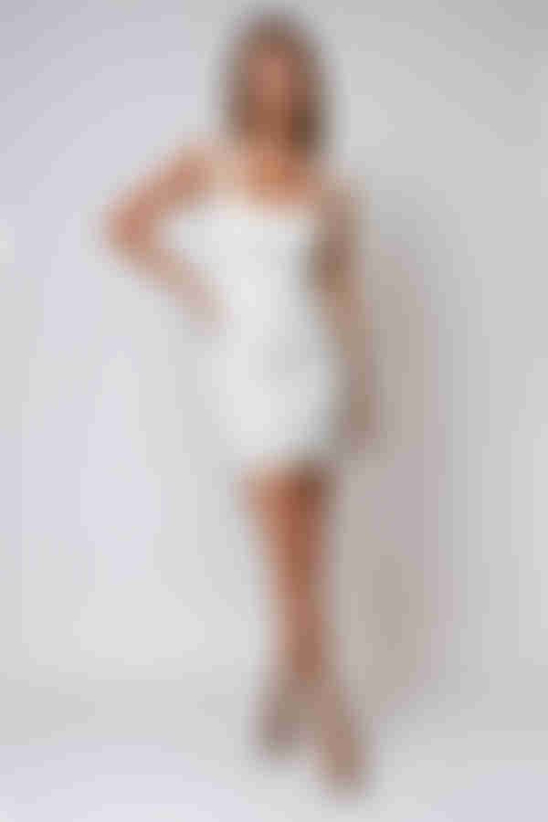 Girl Like Me Square Neck Bodycon Mini Dress - White