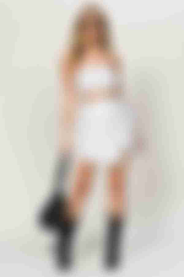 In the Moment Embellished Mini Skirt - White