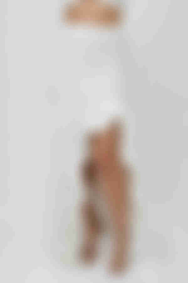 Prime Look Asymmetric Ruffle Maxi Skirt - White