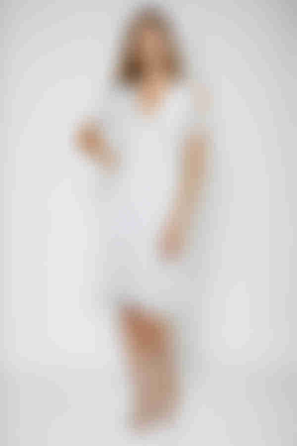 Sunny Mood Flutter Sleeve Wrap Midi Dress - White