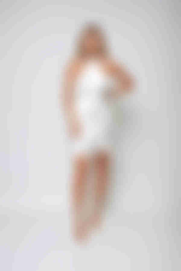 Sweet Fantasy Satin Halter Mini Dress - White