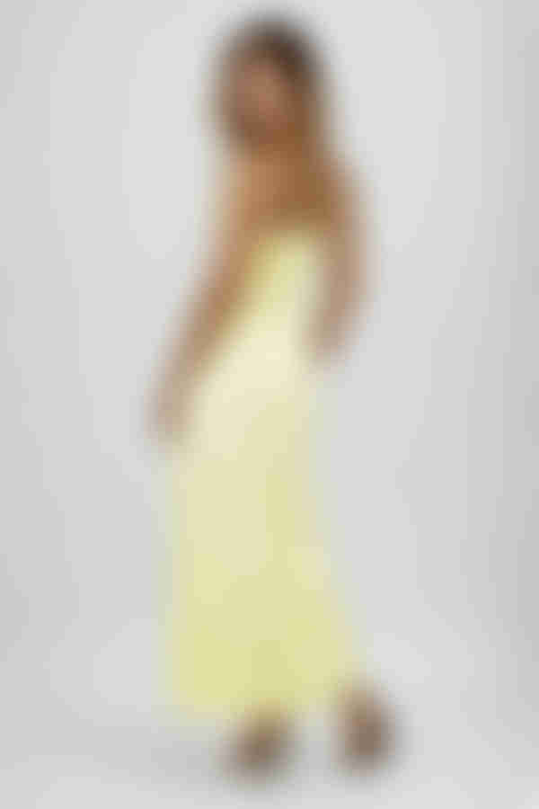 Lost in Lace Sweetheart Corset Maxi Dress - Yellow