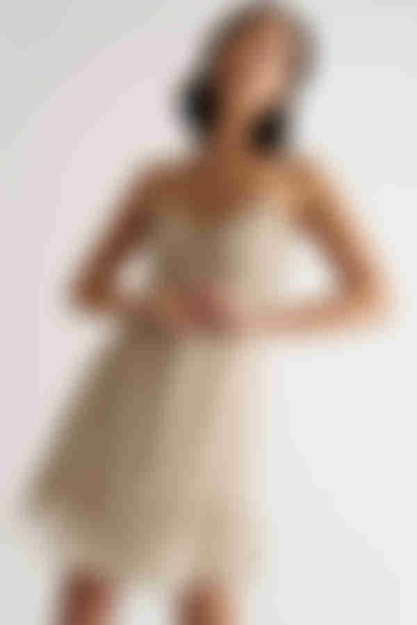 Jannette Floral Skater Mini Dress - Beige Multi