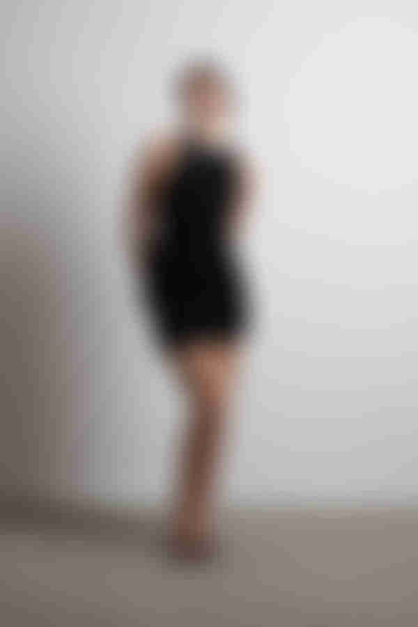 Dizzying Open Back Bodycon Mini Dress - Black