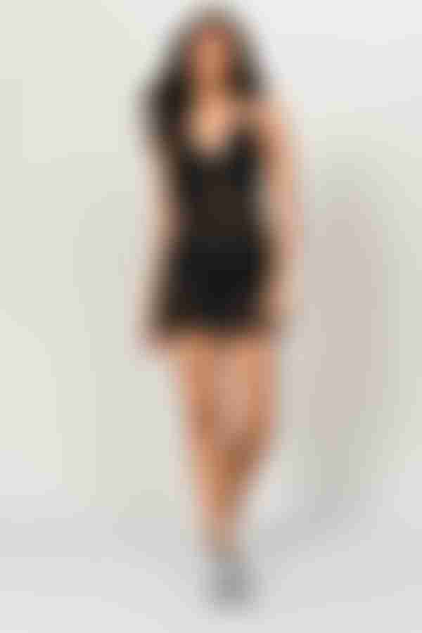 Love or Lust Lace Cross Back Mini Dress - Black