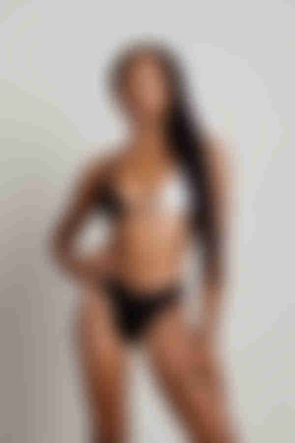 DeVille Ribbed Bikini Set - Black & White