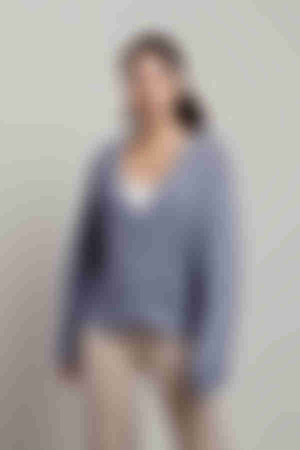 Play No Games Sweater Cardigan - Blue