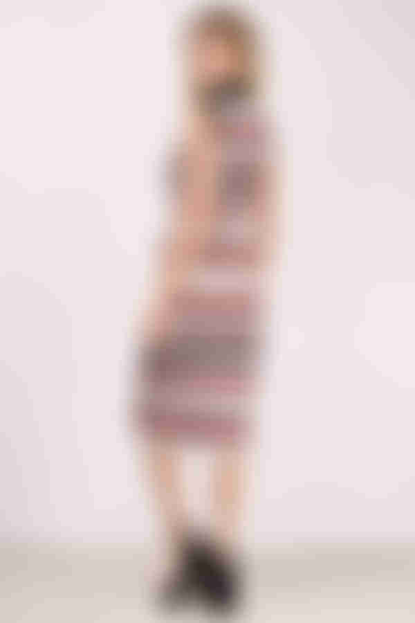 MINKPINK Straight N Narrow Knit Bodycon Midi Dress - Multi