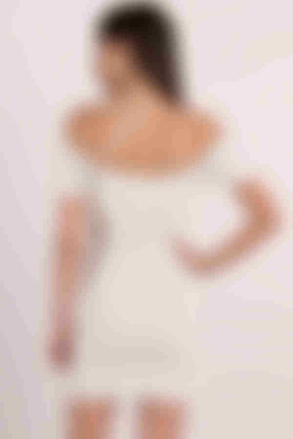 Harlow Off The Shoulder Smocked Mini Dress - Off White