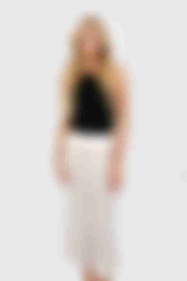 Zarina Satin Midi Skirt - Pearl