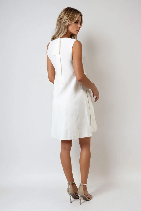 Feelin' Myself Scallop Textured Mini Dress - White