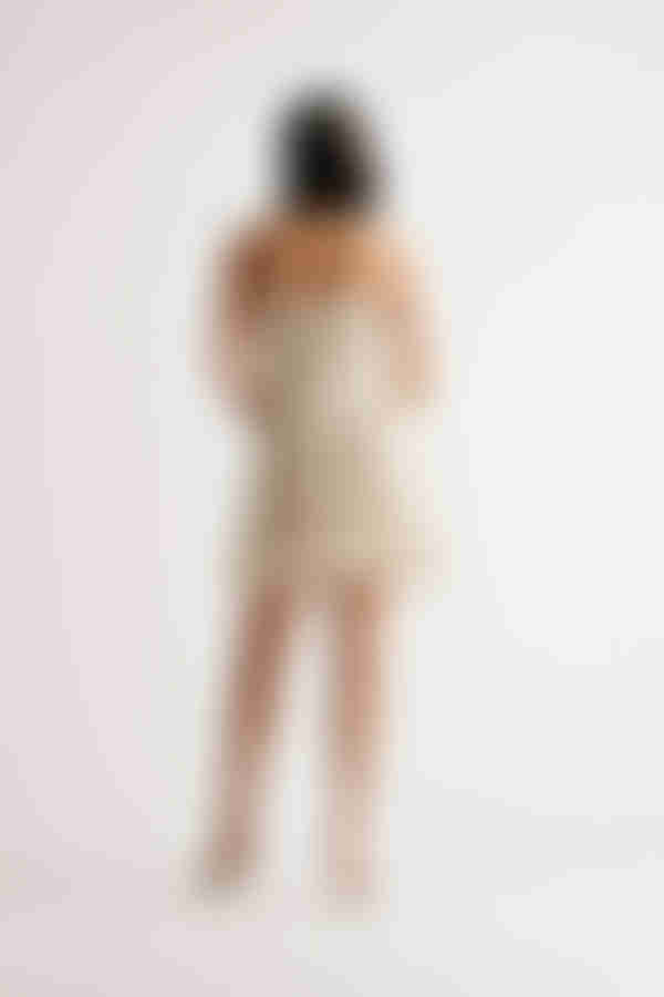 Jannette Floral Skater Mini Dress - Beige Multi