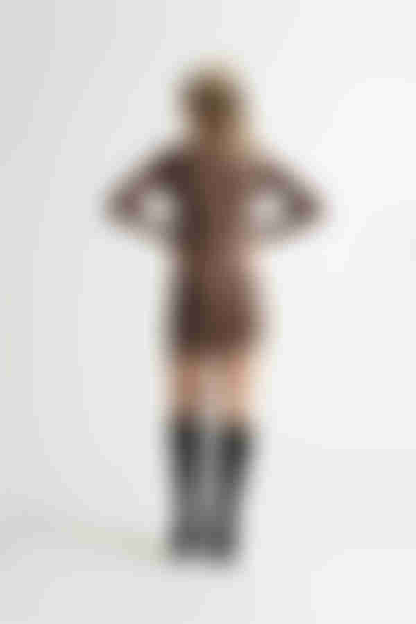 You Got Me Ruched Bust Bodycon Mini Dress - Brown