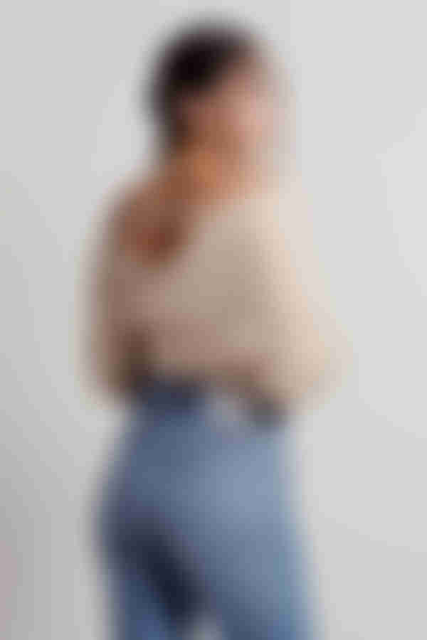 Caelan Ribbed Knit Sweater - Cream