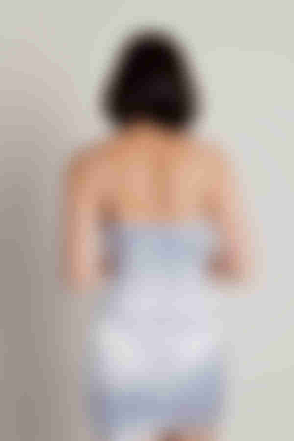 Alaleh Satin Surplice Mini Dress - Black