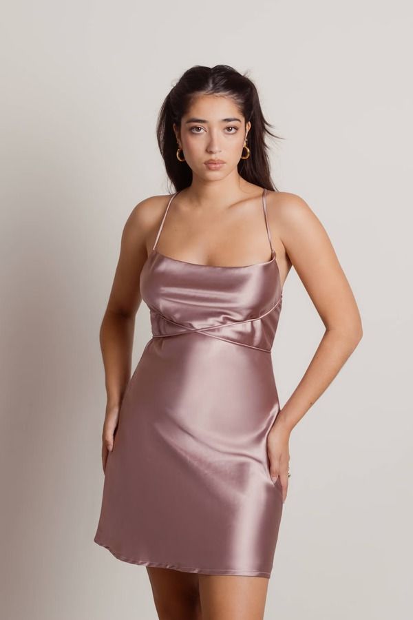 Blush Pink Slip - Cowl Neck Lingerie Slip - Mini Slip Dress - Lulus