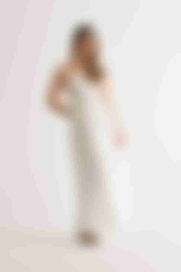 Think Of Me Off White Ruched Maxi Dress