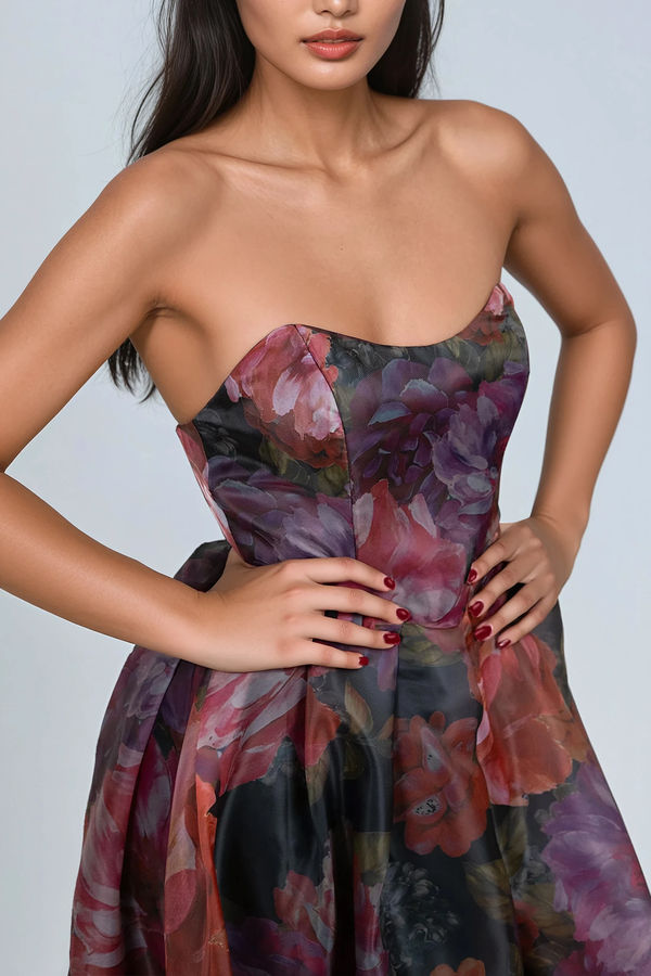 Soft Armor Corset Bubble Maxi Dress - Pink Combo