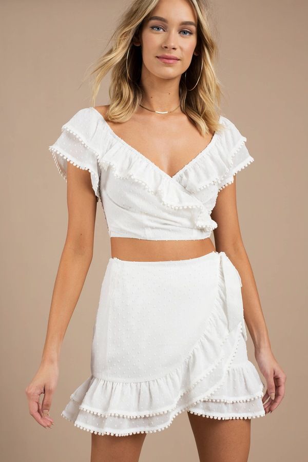 White wrap 2025 ruffle skirt