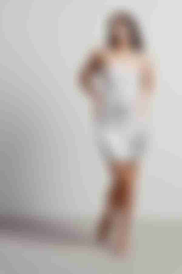 Night Lights Satin Bodycon Mini Dress - White