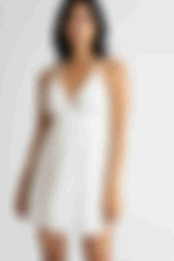 Sadie White Halter Skater Mini Dress