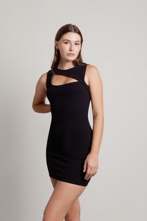 Black Bodycon Dress - Cut Out Dress - Black Mini Dress
