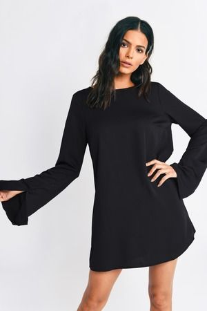 Black shift dress with sleeves best sale