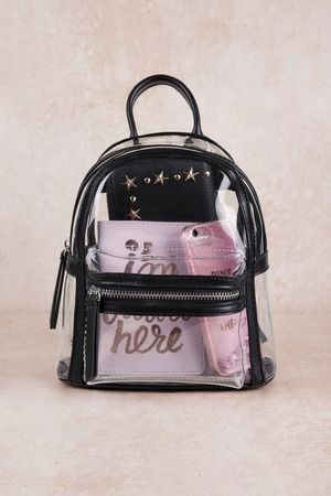Holly Black Transparent Mini Backpack - $94 | Tobi US